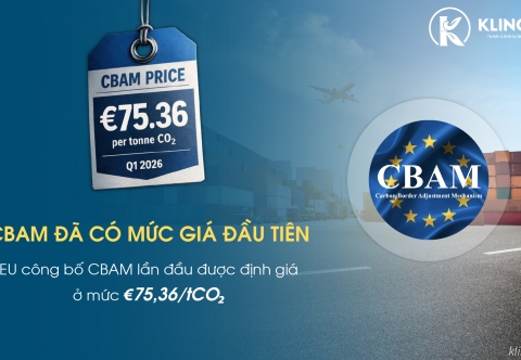 CBAM lần đầu tiên có mức giá tham chiếu: €75,36 cho mỗi tấn CO₂ trong quý I/2026